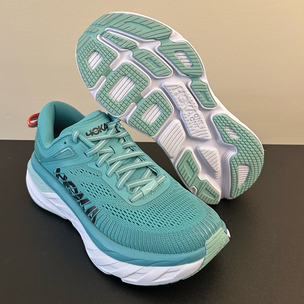 Hoka One One women’s aqua blue running shoes size 5 - Picture 3 of 7